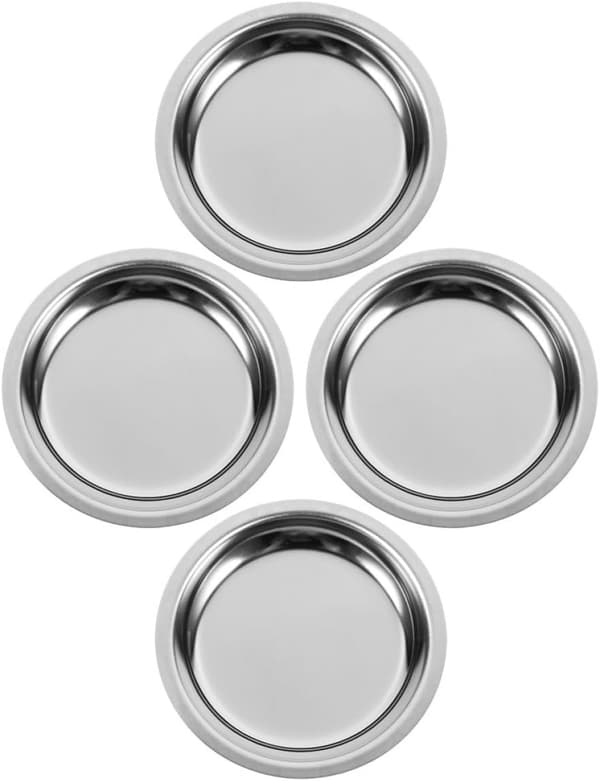 4 stk. tekoppholder, tefat, rund rustfritt stål, små understell, multifunksjonell