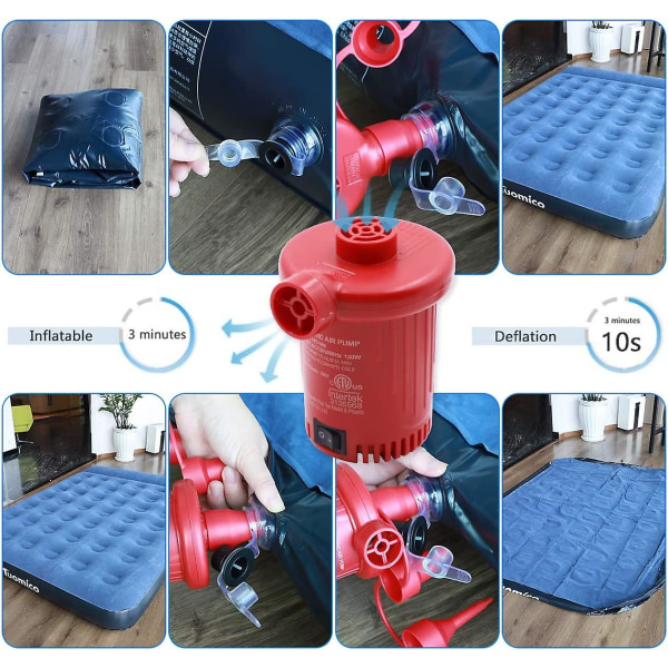 Hurtig Luftpumpe Med 150W Elektrisk Luftpumpe Til Luftmadrasser, Senge Og Luftbassiner Ac Eksplosiv Pumpe