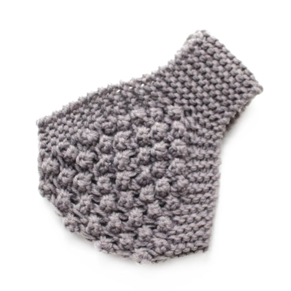 Hodebånd for kvinner, vinterstrikket, fuzzyfôret, ørevarmer Gray