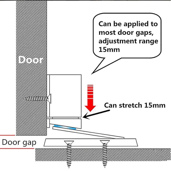Legeret justerbar dørholder Magnetisk dørprop Anti-vand Punch Sticker Dørstop Møbeldørbeslag