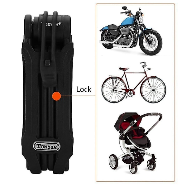 Universal Vikbart Länkplåtlås för Cykel, Stöldskydd
