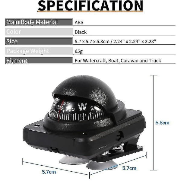 Marin Navigationskompas Multifunktionelt, Bil Båd Marin Navigation Camping Kompas