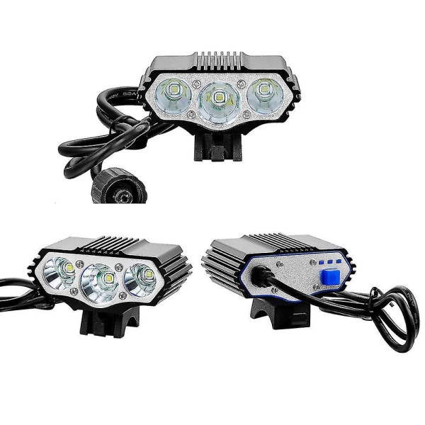 Sykkellys T6 Led (1 stk, svart)