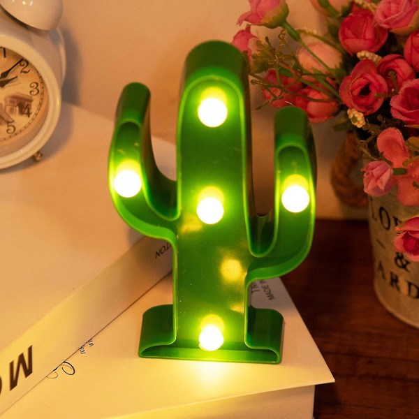 Led Strip Lys Grønn Mini Cactus Liten Nattlys Modelleringslampe