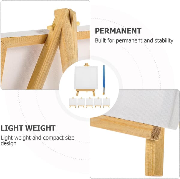 Mini Staffeli Lerret Maleri Kit for Voksne Gutter og Jenter Inkluderer Staffeli Stativ og Lerret Ramme Kit