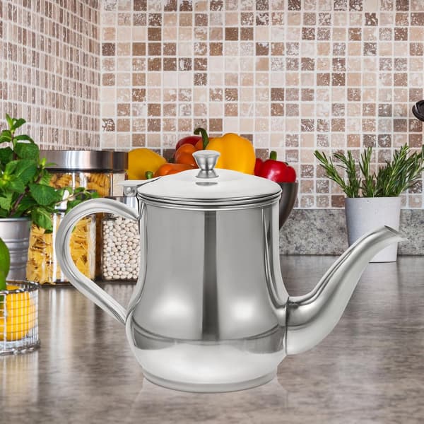 570 ml oljehellerflaske i rustfritt stål med filter, multifunksjonell matoljedispenser