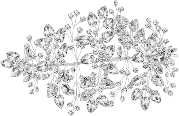 Rhinestone Brude Hårvin Elegant Bryllupshodeplagg for Kvinner Fleksibel Hårdekorasjon