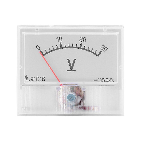 DC 0-30V Kvadratisk Analog Volt Panelmåler Voltmeter