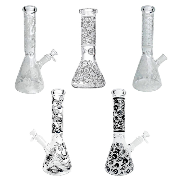 Läskig Skalle Glasvas Glow In Dark Heminredning