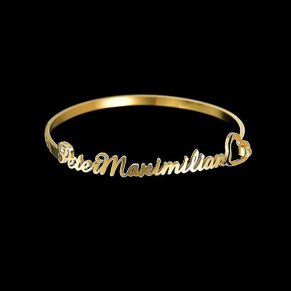 Personligt Navne Armbånd Guld Sølv Farve Bangles Kvinder Stål