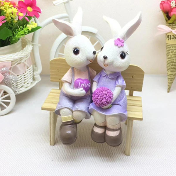 Jänis Pääsiäiskoriste Söpö Bunny-hahmo Resin-patsas