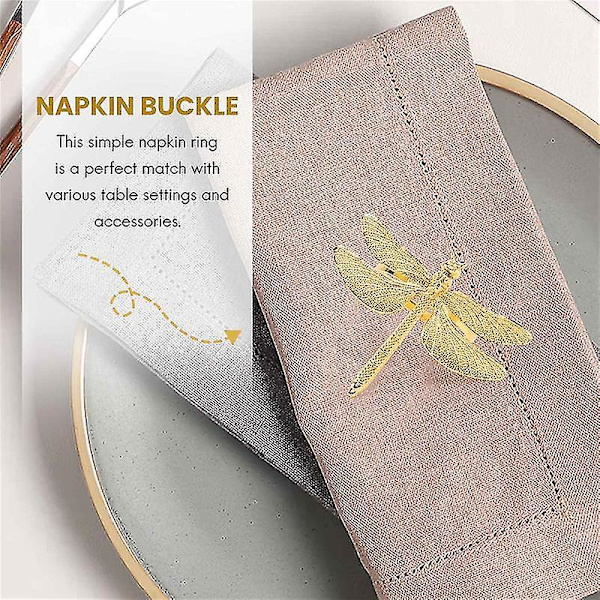 8 st Dragonfly Servettringar Guld DIY Hotell Bröllop Bankett Bordsplacering Metall Servett Spänne Jul