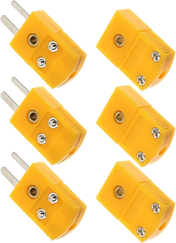 6 st K-typ termoelementadapter hane- och honkontakter termoelementkabelanslutningssats