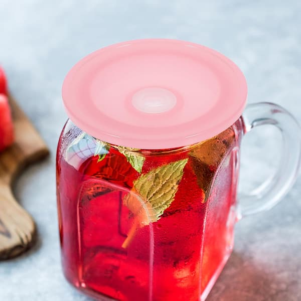 4-pack dricklock till Mason Jar med sugrörshål för 16oz och 20oz glasburkar
