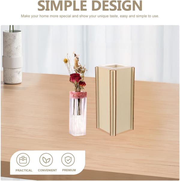 DIY Blomvasformset med rektangulär silikonform och stativ för torkade blommor och växthållare
