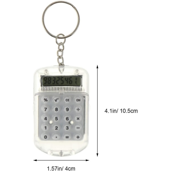 3 stk minikalkulator nøkkelring bærbar lomme elektronisk kalkulator