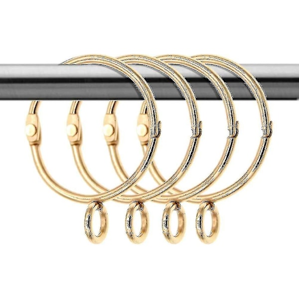 20 Pak Rustfrie Metal Gardinringe Gardinbeslag Med Åbne Øjer Til Hjem Køkkenbrug (Guld, 1,4 Tommer)