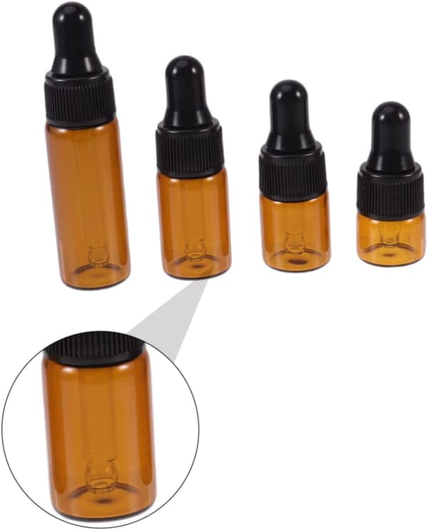 20 st påfyllningsbara eteriska oljedroppflaskor i glas reseflaskor för utomhuscamping underförpackning