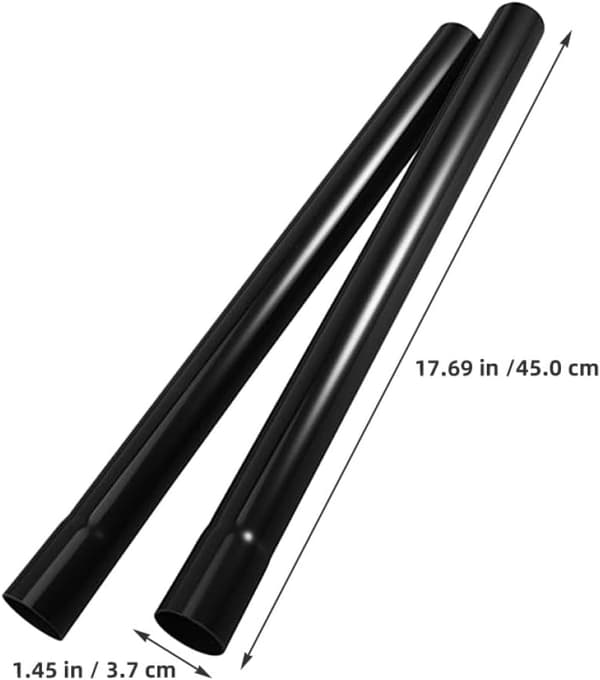 4 st 45 cm svarta förlängningsrör för dammsugare i plast med 32 mm innerdiameter