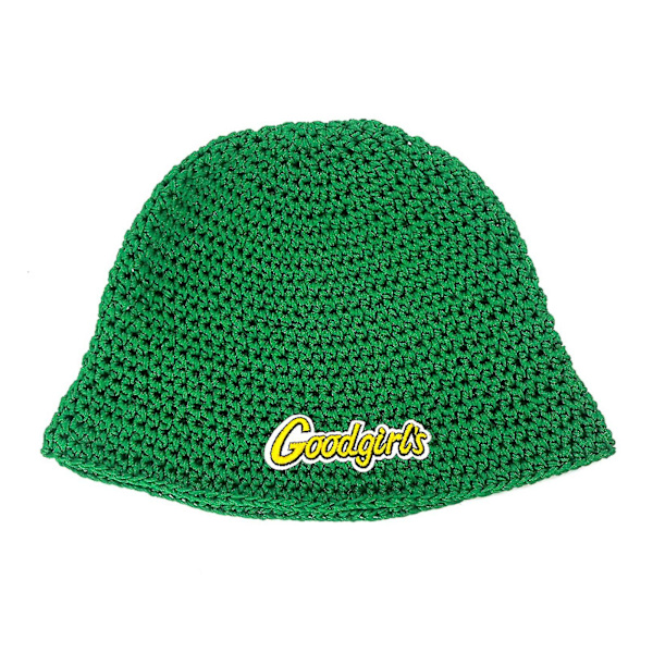 Stickad Bucket Hat Strandhatt Virkad Basinkappa Solhatt Fiskarehatt Sommar Green