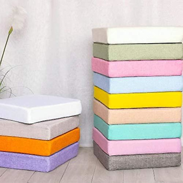 Sitteputer Solid Farge Bomullslin Square Pute Antislipp Stolpute Lounge Sittetrekk