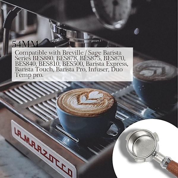 54 mm:n pohjaton portafilter Barista Express -malleille Bes870xl Bes870bsxl Bes878bss Bes880bss Bes840xl An