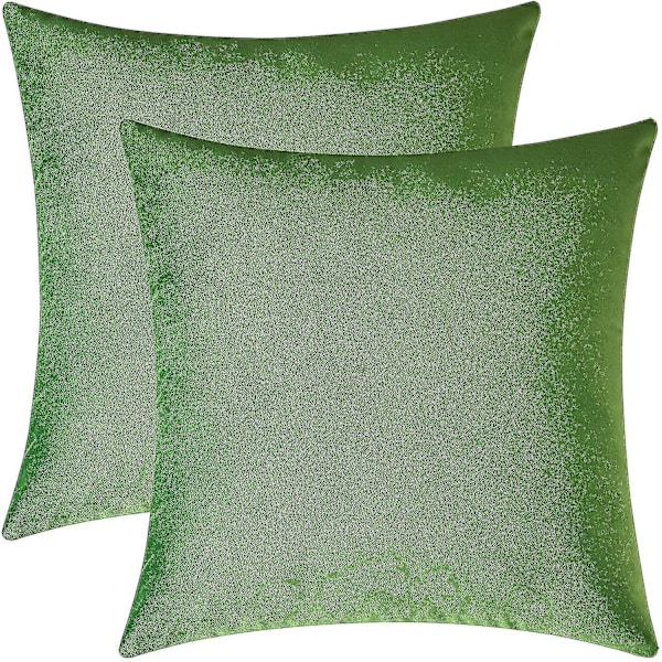 Sæt af 2 Cozy Velvet Firkantede Dekorative Pudebetræk til Sofa og Seng, Grøn, 18 x 18 Tommer