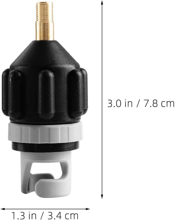 3 stk. SUP Paddle Board Luftventiladapter Pumpeforbindelse, Sorte Oppustningsdyser til Kajak