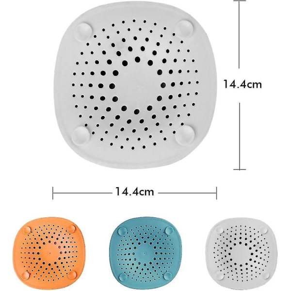 Avloppshårssamlare för dusch, 3-pack silikonavloppsskydd, duschavlopps hårfälla
