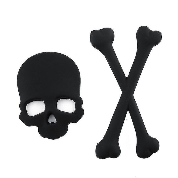 3D Motorsykkel Skull Logo Badge Bil klistremerke Sølv