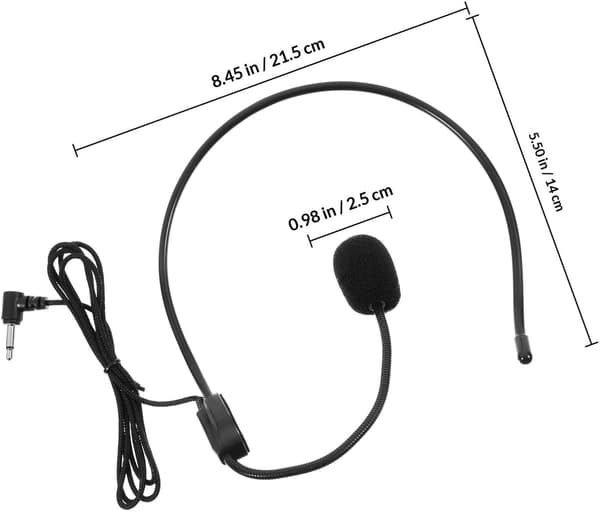 Hodesettmikrofon for tale 3,5 mm kablet mikrofonhodesett