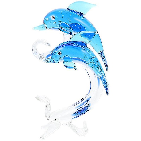 Elegant Krystal Glas Delfin Pynt Stue Bord Dekoration Samleobjekt Gave-liuyue