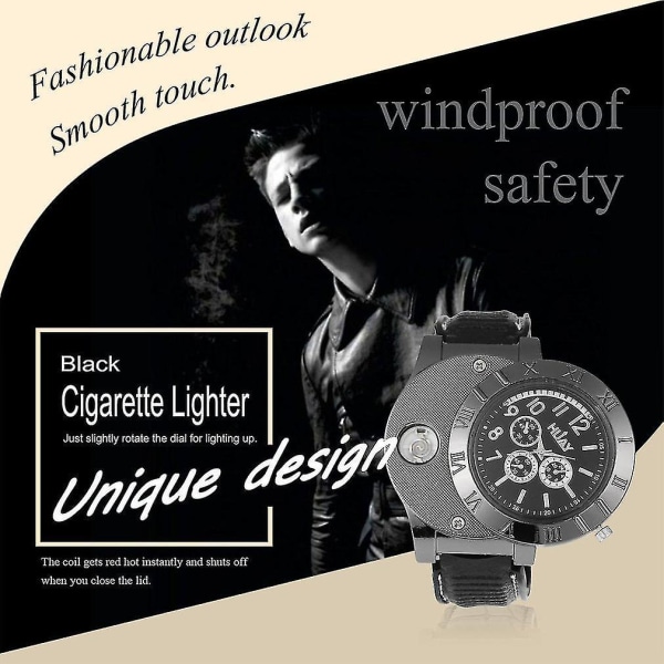 Miljølighter Quartz Watch USB genopladelig lighter