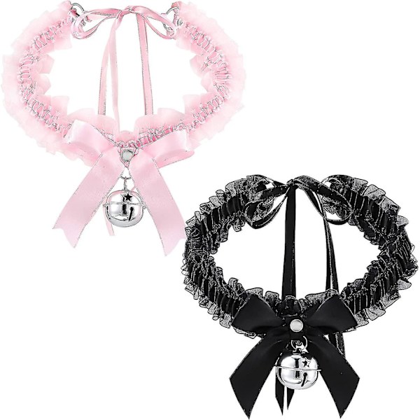 2 kpl Kello-Choker-Kaulakoru Retro Choker Charm Pitsi Kello Kaulakoru Jousi