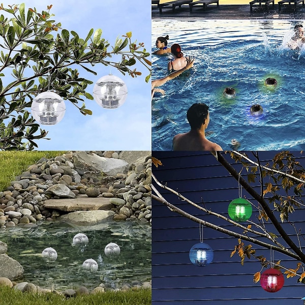 4 Pack Solar Pool Lights, kelluvat allasvalot Inground Pool vedenpitävä Pond Lights