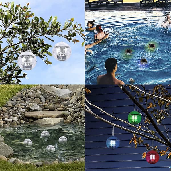 4 Pak Solcelledesignede Pool-lys, Flydende Pool-lys Til Nedgravede Pools Vandtætte Damlys