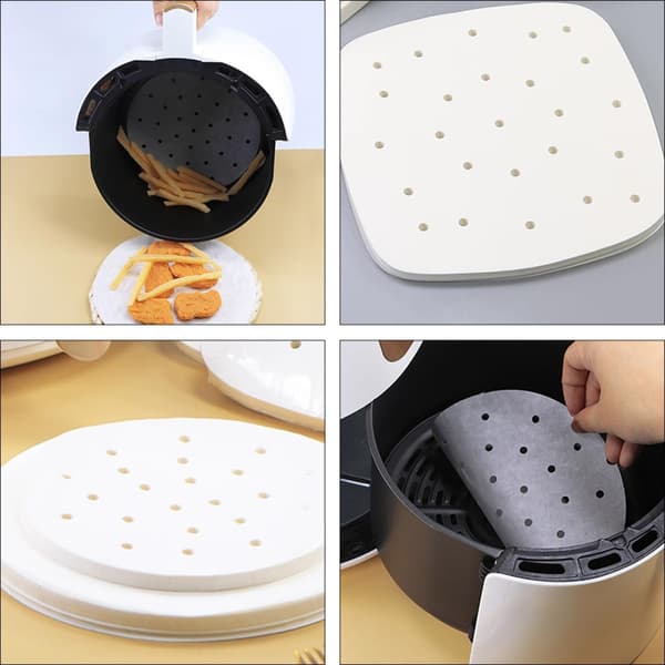 100 ark bagepapir, non-stick airfryer-puder, oliedrænende papir