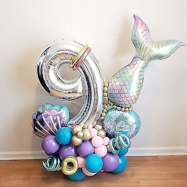 1 stk Havfrue Ariel Folieballonger Sett 32 tommer Tall