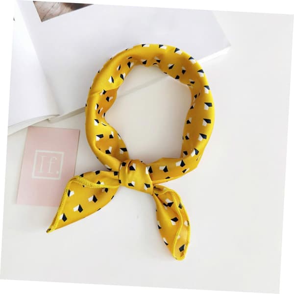 2 stk trykte sateng firkantede skjerf for kvinner, yrkeshårbandsett