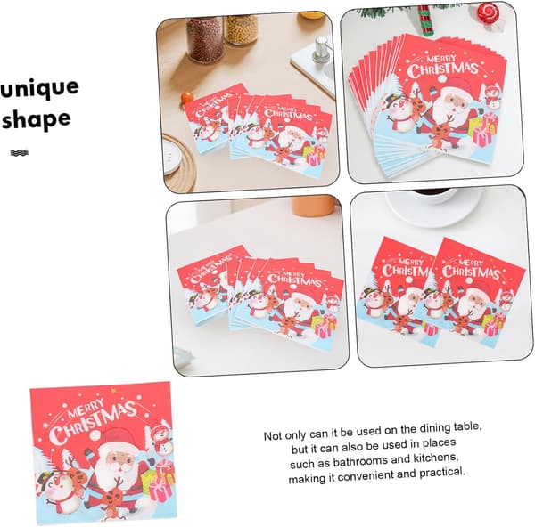 1 pose God Jul Servietter Engangs Papirservietter Julepynt Nisse Tema Pose