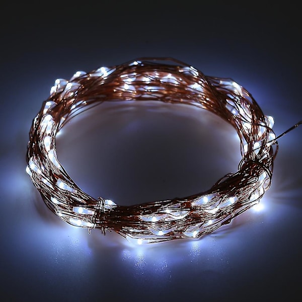 Solcelled Varmt Hvid 10m 100LED Kobbertråd Udendørs Feelygter