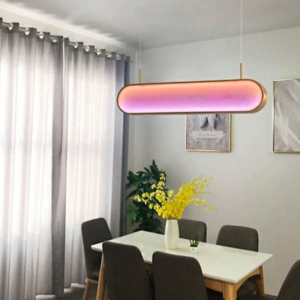 LED-riipusvalaisin Liner-designilla RGB keittiösaarelle ja ruokailutilaan