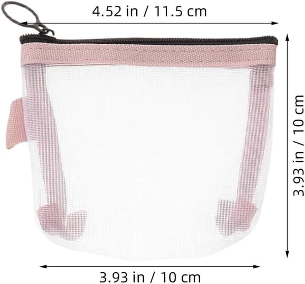 5 stk. Mini Mesh Kosmetik Opbevaringspose Netpose til Makeupbørster Læbestift Lille Penalhus Organizer til Håndtaske Pung
