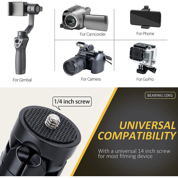 Digitalkamera Mini Aluminium Tripod Stabilisator Svart