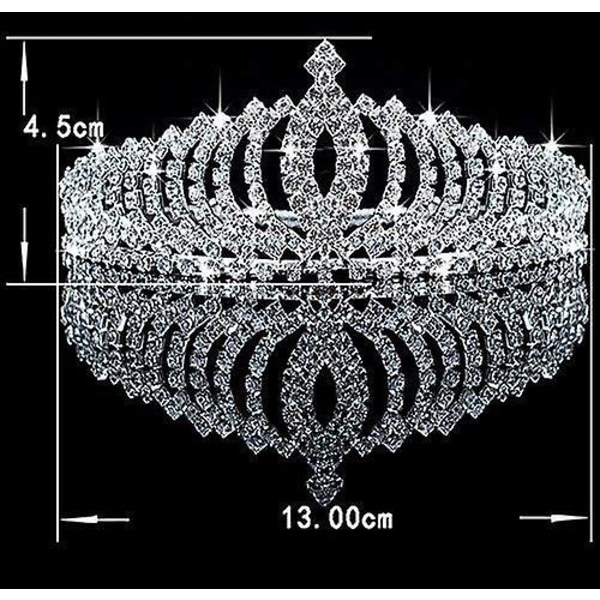 Novelty Prinsesse Tiara Glimmer Krystal Rhinestone Børnekrone Fødselsdag Glitter Tiara Med Kam