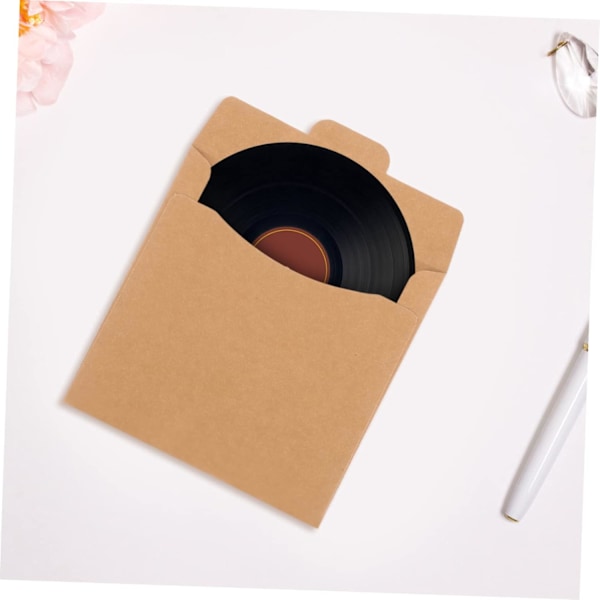 CD-kantolaukku 50 kpl CD-kotelo Kraft-paperista CD/DVD-säilytykseen, tukeva ja helppokäyttöinen