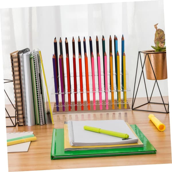 Pen Display Rack Organizer med slidser Stabil To skrivebordsopbevaringsstativ