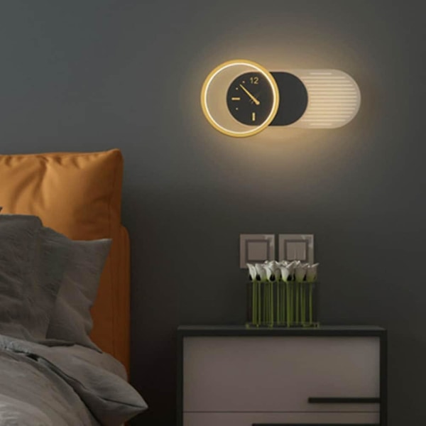 1-lamppuinen 41 cm seinävalaisin LED-kellodesign