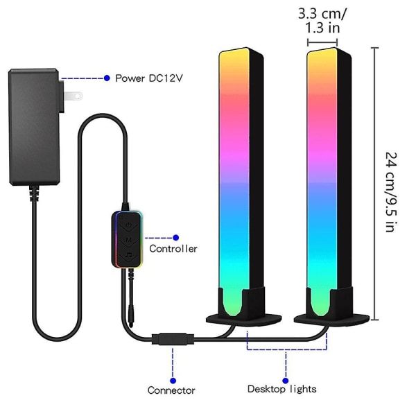 RGB Smart LED Lysbjælke Wifi Bluetooth Desktop Atmosfærisk Lys