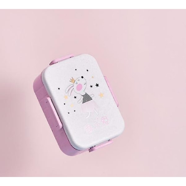 Cartoon Lunchbox för Barn Mikrovågsugn Bento Box Rosa